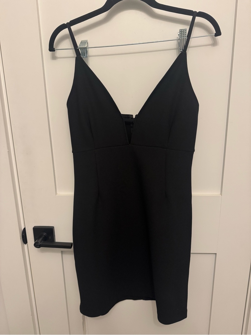 Abercrombie & Fitch Black V-Neck Spaghetti Strap Mini Dress